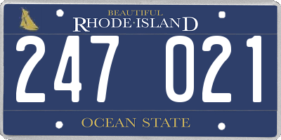 RI license plate 247021