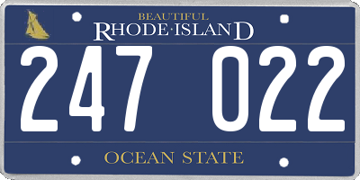 RI license plate 247022