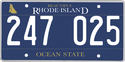 RI license plate 247025