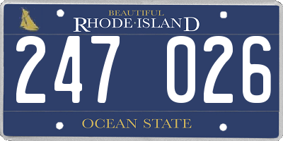 RI license plate 247026