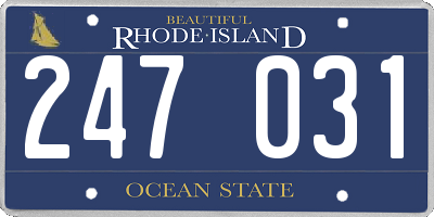 RI license plate 247031