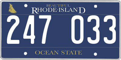 RI license plate 247033