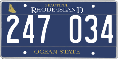 RI license plate 247034