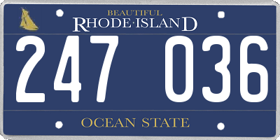 RI license plate 247036