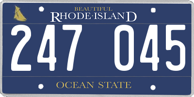 RI license plate 247045