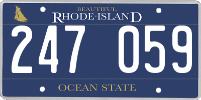 RI license plate 247059