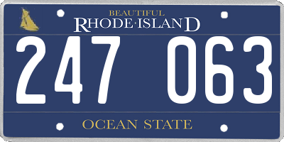 RI license plate 247063
