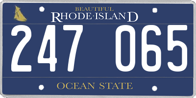 RI license plate 247065