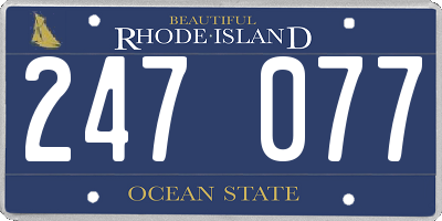 RI license plate 247077