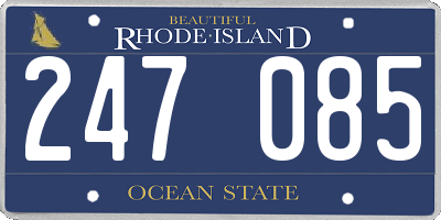 RI license plate 247085