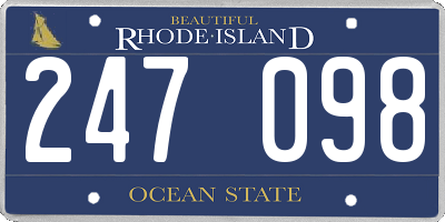 RI license plate 247098