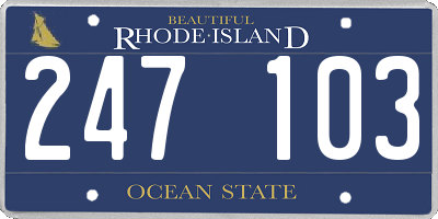 RI license plate 247103