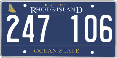 RI license plate 247106
