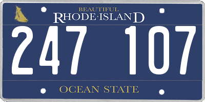 RI license plate 247107