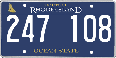 RI license plate 247108