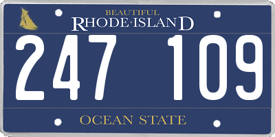 RI license plate 247109