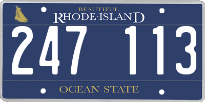 RI license plate 247113