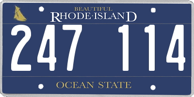 RI license plate 247114
