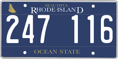 RI license plate 247116