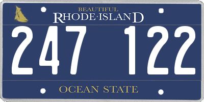 RI license plate 247122