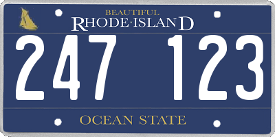 RI license plate 247123