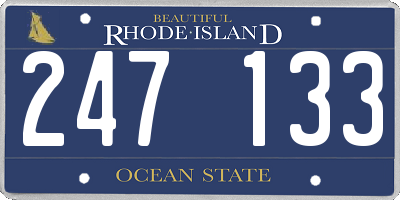 RI license plate 247133