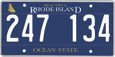 RI license plate 247134