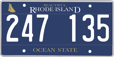RI license plate 247135