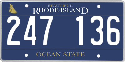 RI license plate 247136