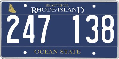 RI license plate 247138