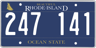 RI license plate 247141