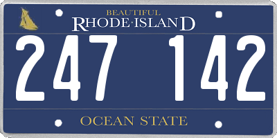 RI license plate 247142
