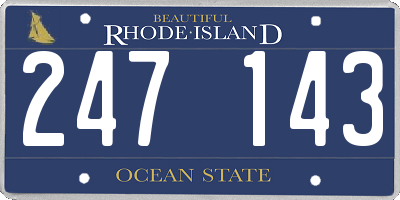 RI license plate 247143