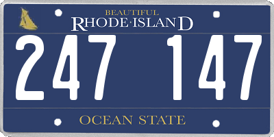 RI license plate 247147