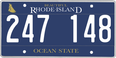 RI license plate 247148