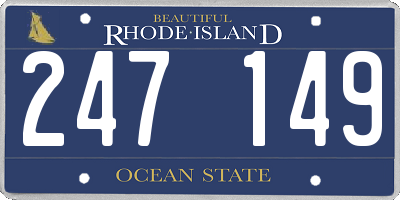 RI license plate 247149