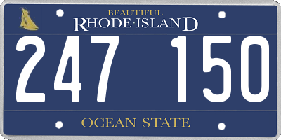 RI license plate 247150