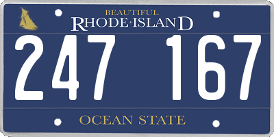 RI license plate 247167