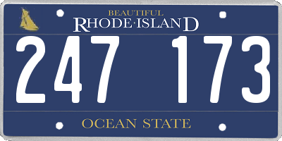RI license plate 247173