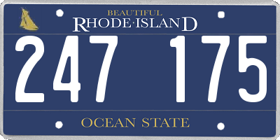 RI license plate 247175
