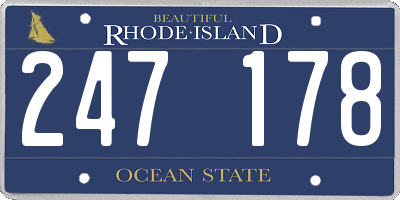 RI license plate 247178