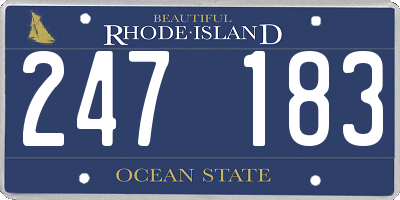 RI license plate 247183