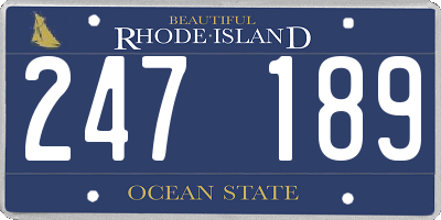 RI license plate 247189