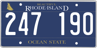 RI license plate 247190
