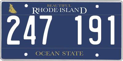 RI license plate 247191