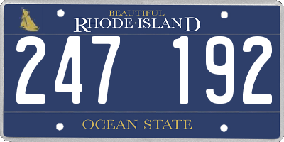 RI license plate 247192