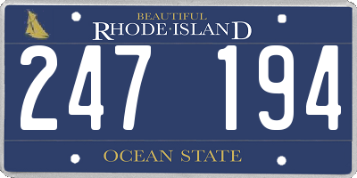 RI license plate 247194