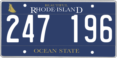 RI license plate 247196