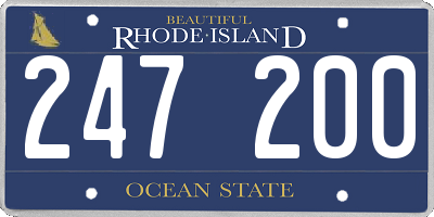 RI license plate 247200