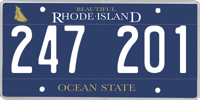 RI license plate 247201